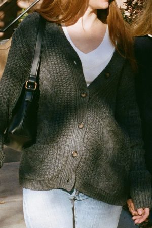 Autumn Wool Cable Knit Cardigan